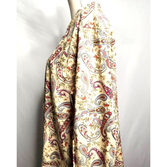 Elizabeth by Liz Claiborne Paisley Snap Front Top Plus Size 18 Vintage Cotton - Picture 7 of 16